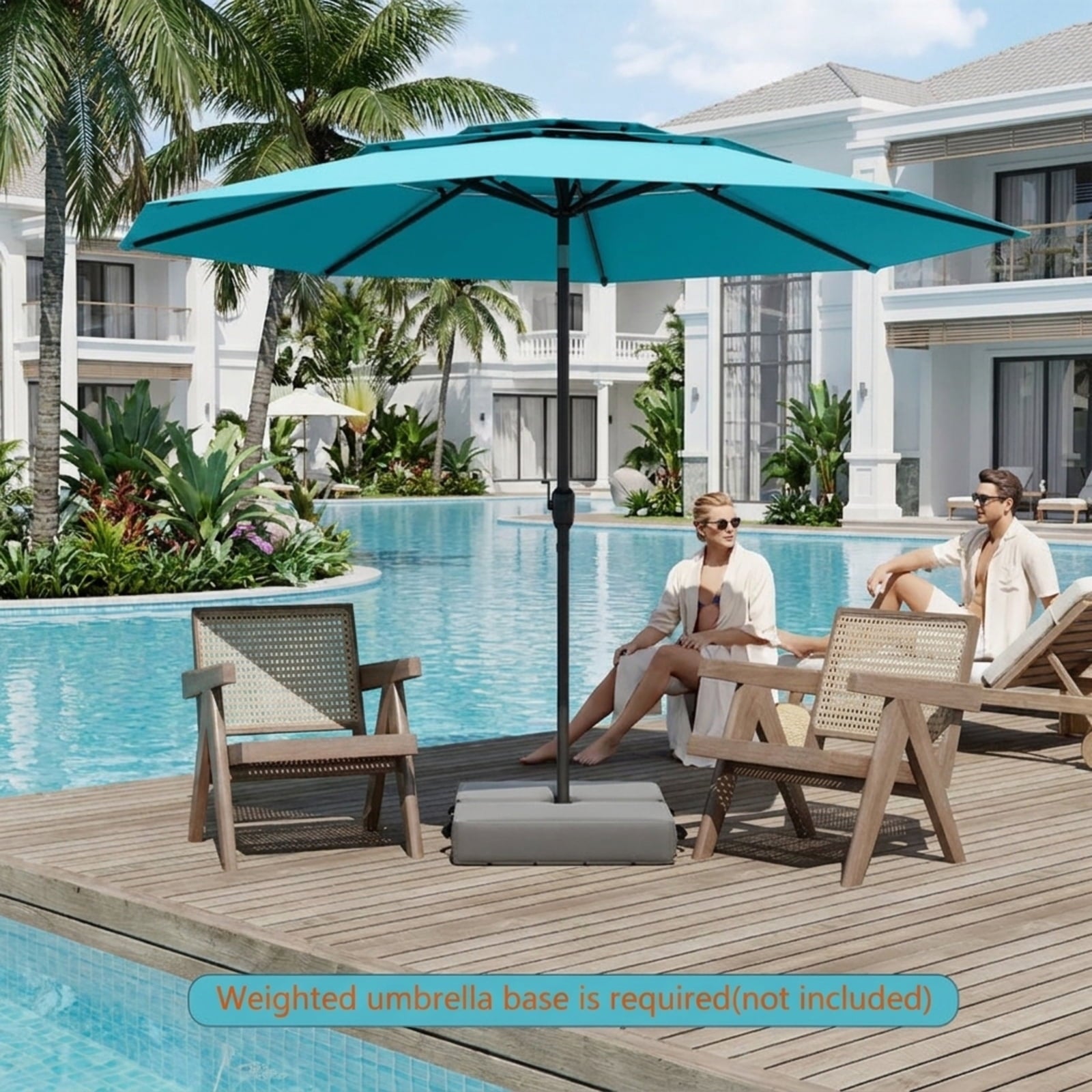 Biotree 10 FT Patio Umbrella, 3-tier Vented Patio Umbrella with Push Button Tilt for Patio Garden Backyard Pool, Green