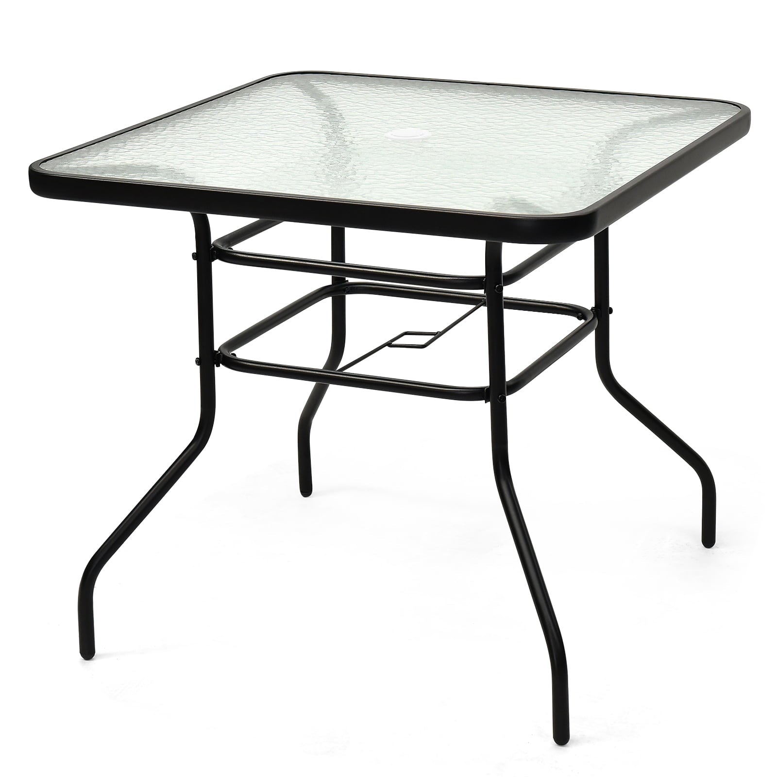 Biotree 32 In Patio Square Table with Tempered Glass Top