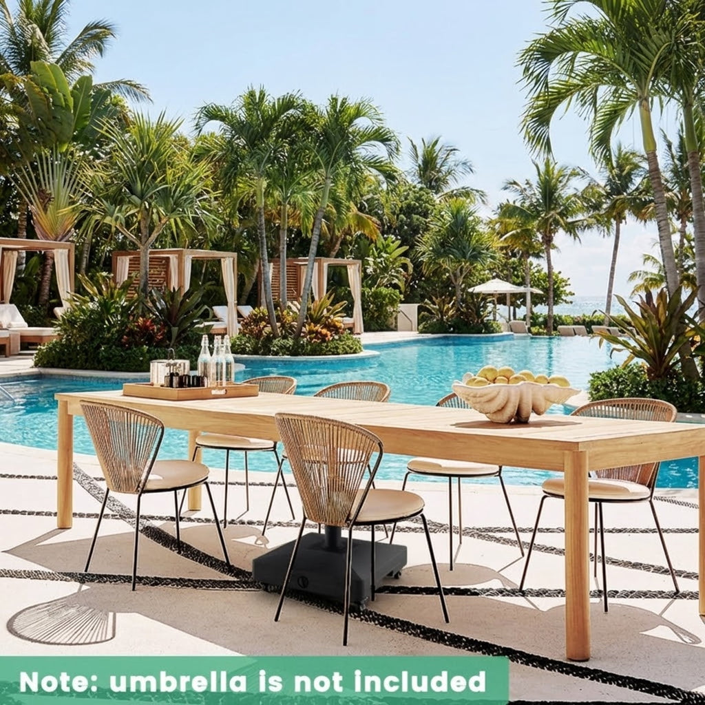 Biotree Fillable Umbrella Base Stand with Lockable Universal Wheels - Heavy Duty Outdoor Patio Stand