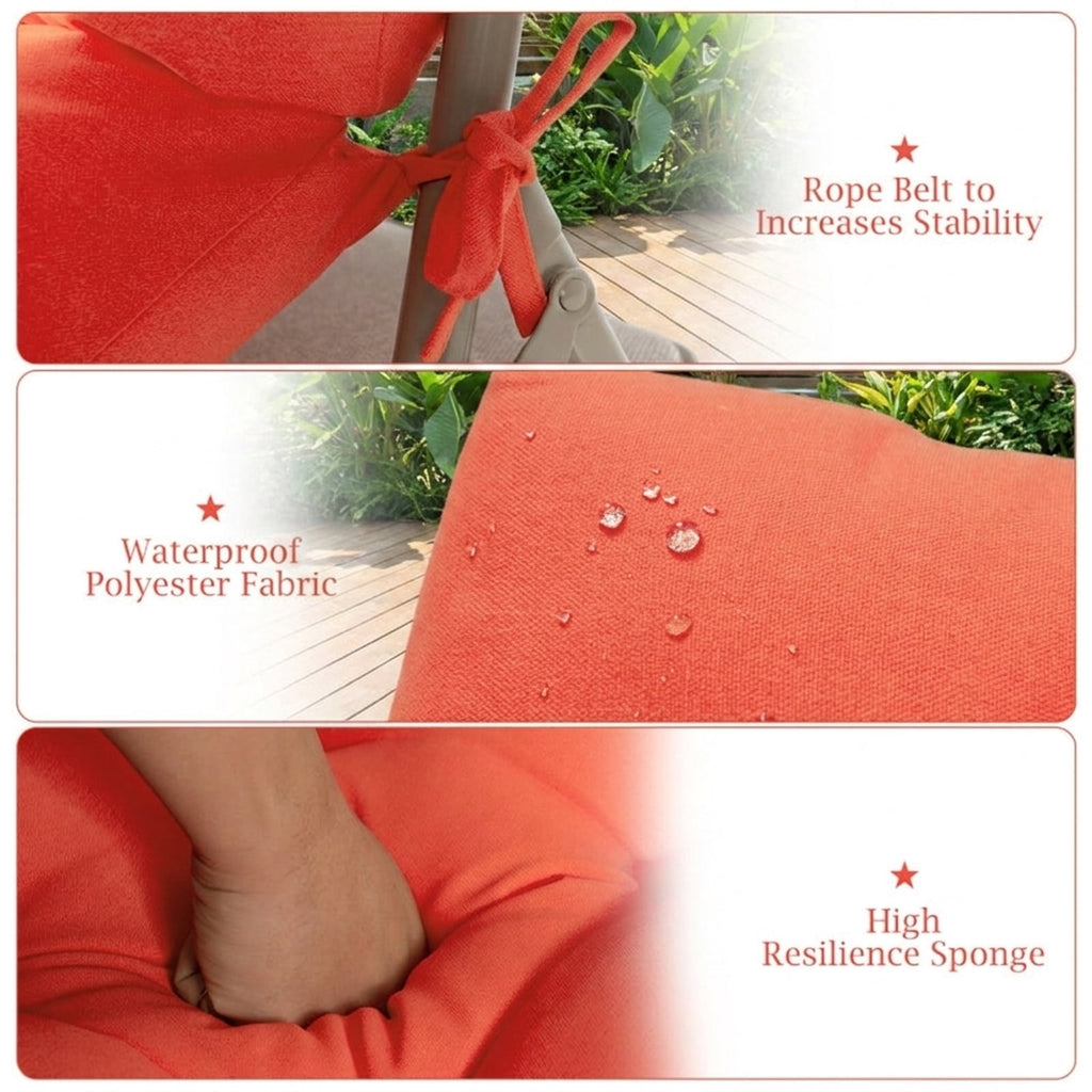 Biotree 22 X 44 Inch Tufted Outdoor Patio Chair Seating Pad Comfortable Patio Chair Cushion PadOrange