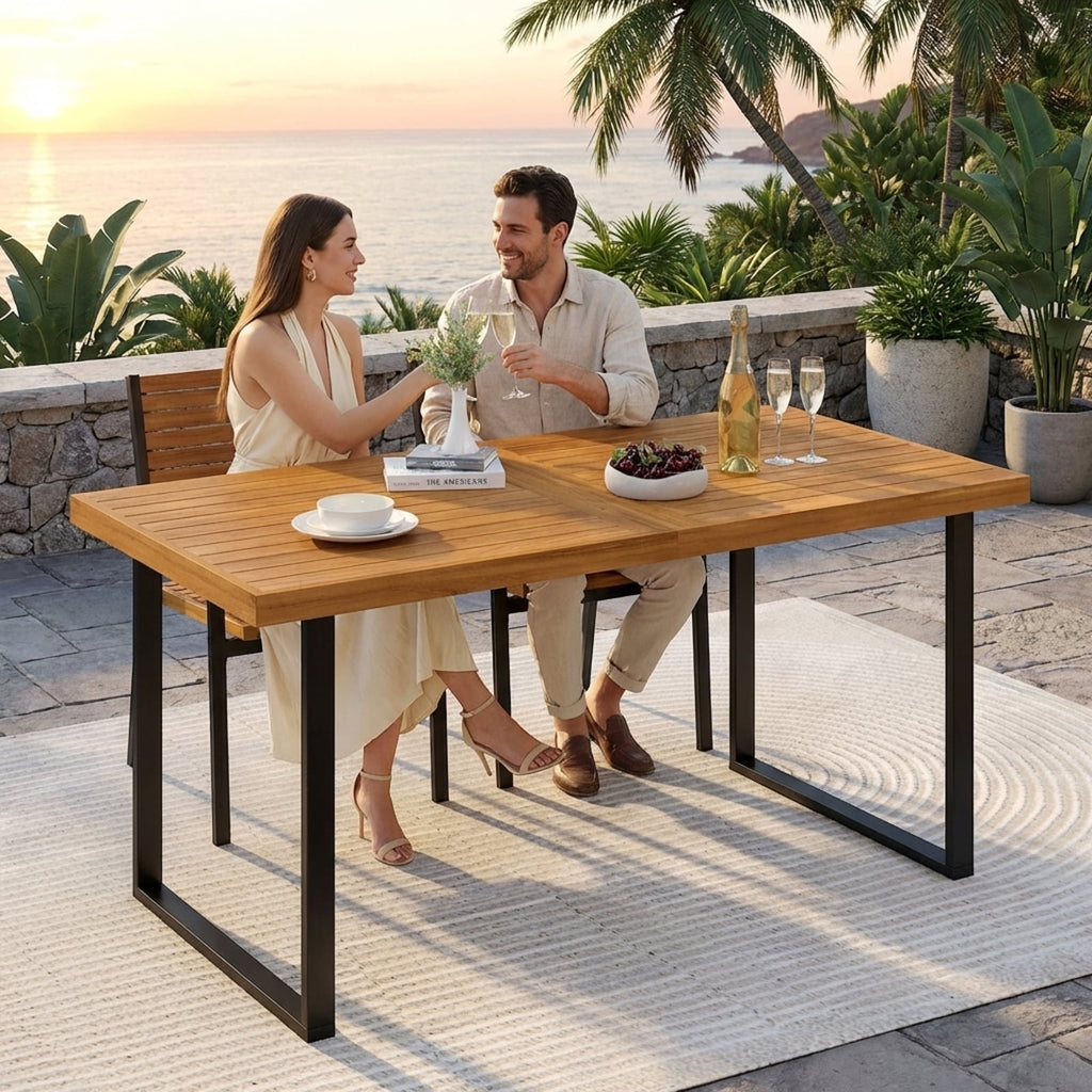 Biotree Acacia Wood Rectangular Dining Table for 6