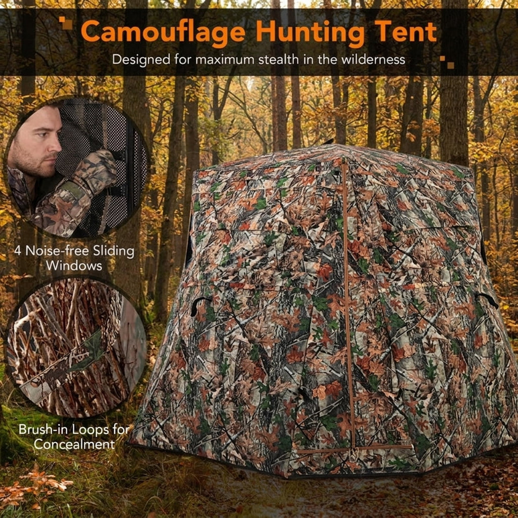 Biotree 360¡ã One Way See Through Ground Hunting Blind for Deer and Turkey Hunting, Camouflage