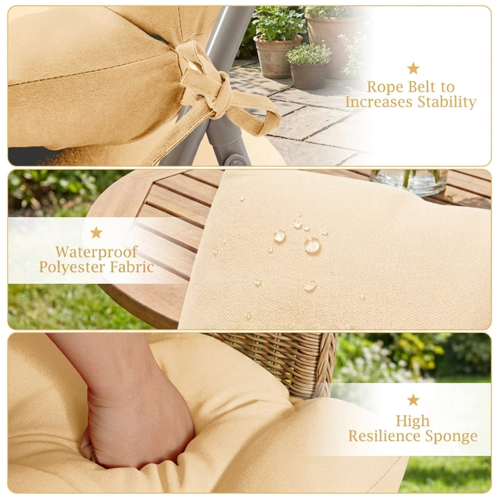 Biotree 22 X 44 Inch Tufted Outdoor Patio Chair Seating Pad Comfortable Patio Chair Cushion PadBeige
