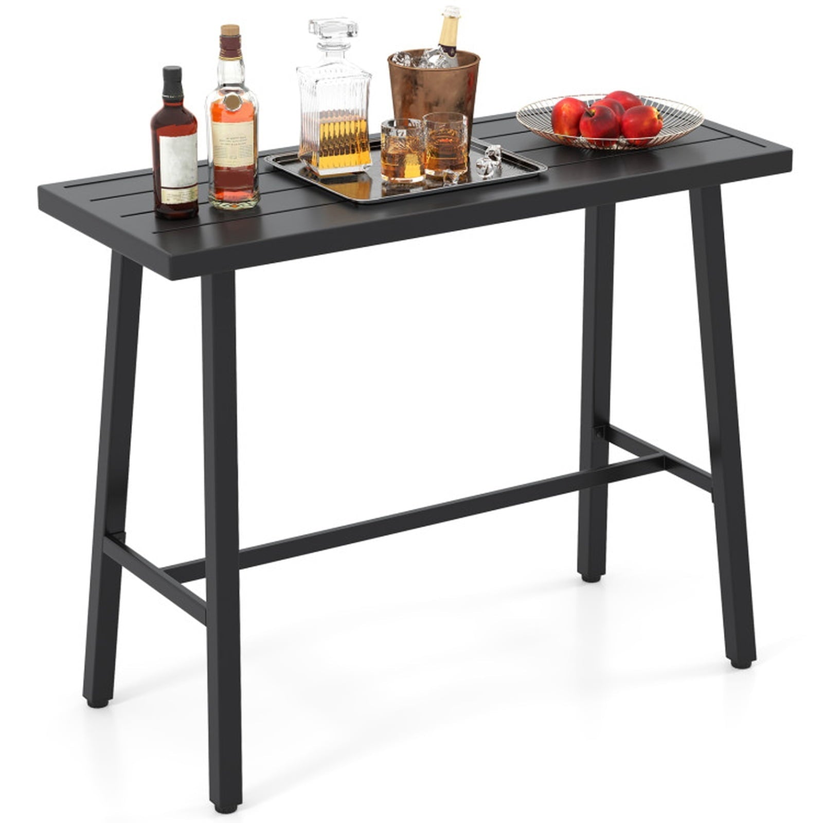 Biotree 36 Inches Patio Counter Height Bar Table with Adjustable Foot Pads, Black