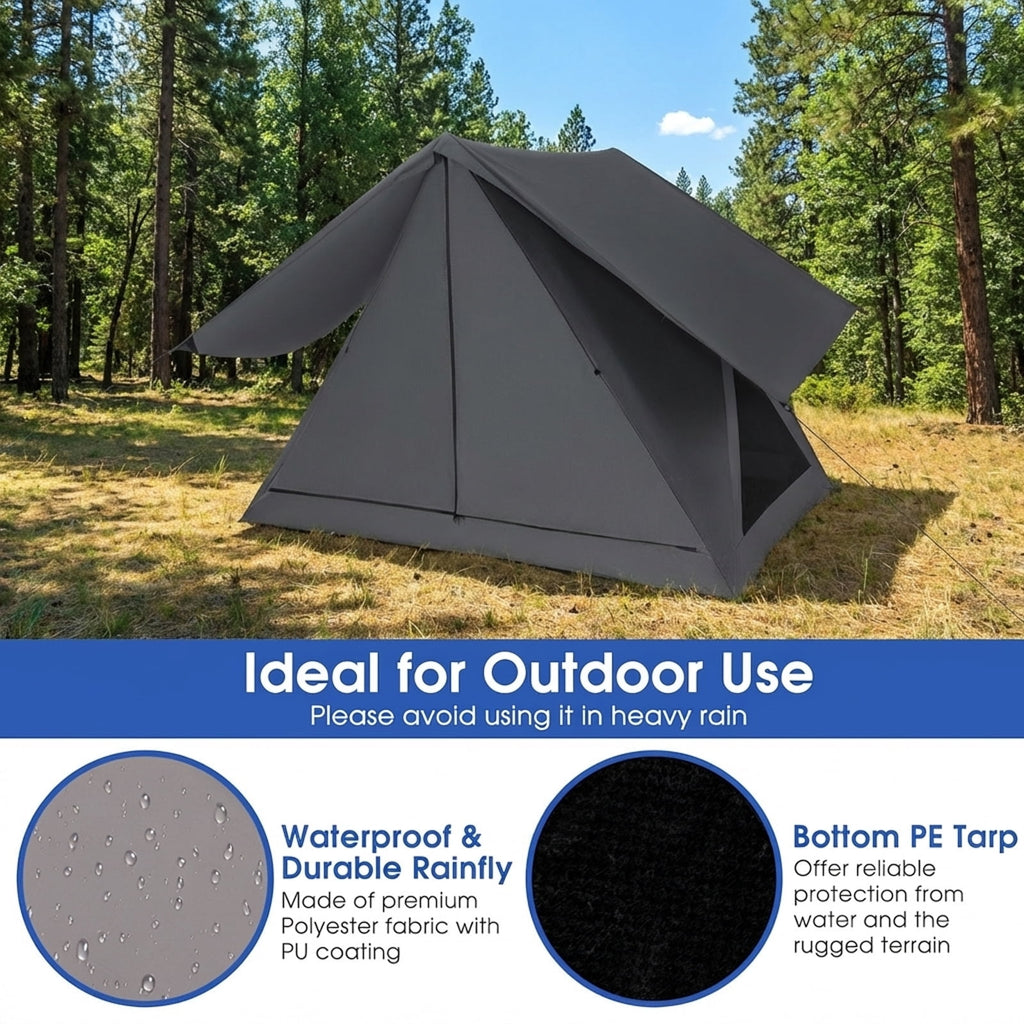 Biotree Instant Pop Up 2-3 Person Camping Tent with Rainfly and Carry Bag for Hiking Backpacking, Gray