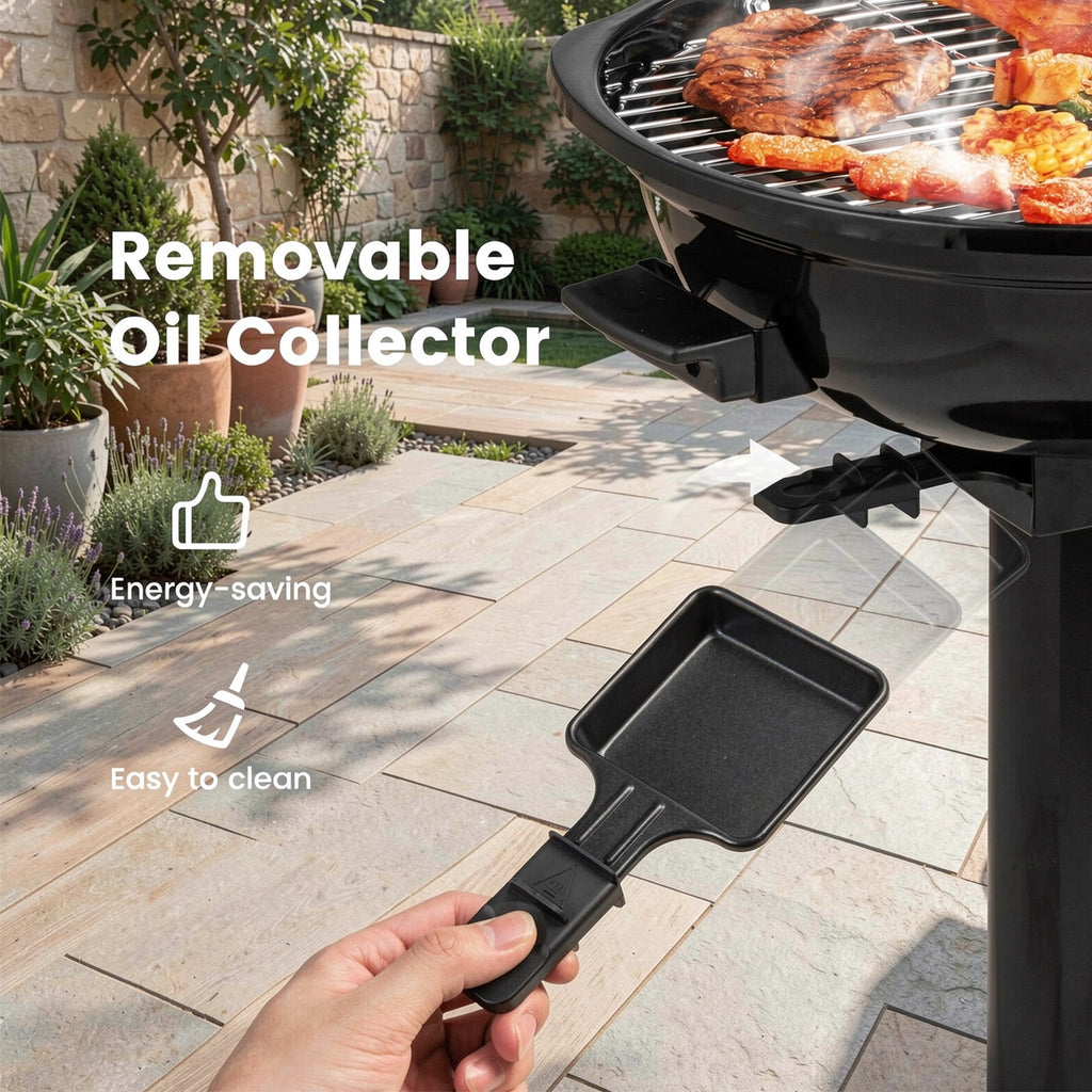 Biotree 1600W Electric BBQ Grill with Removable Non-Stick Warming Rack Outdoor Cooking Patio Summer Party