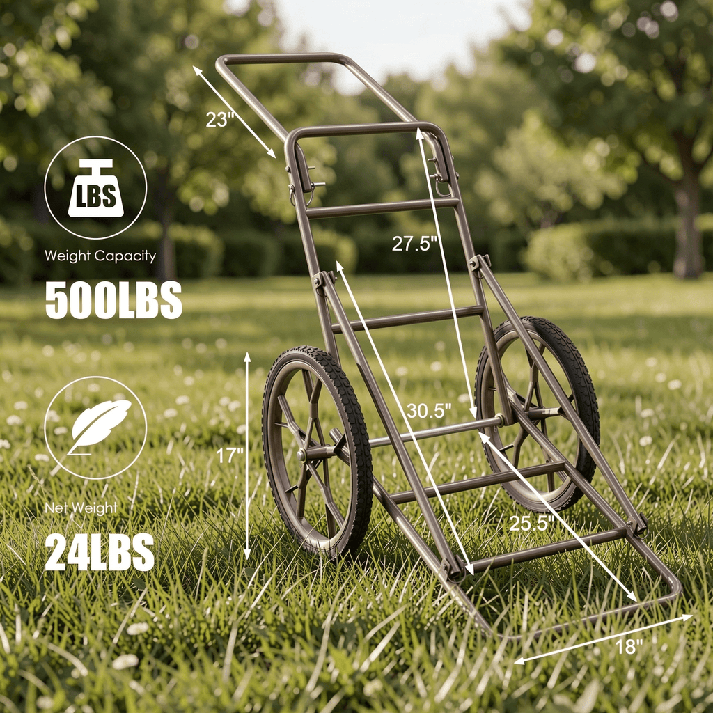 Biotree Larger Capacity Folding Deer Game Cart with Wheels Heavy Duty Hunting Cart for Hauling Deer Elk Game, Camouflage