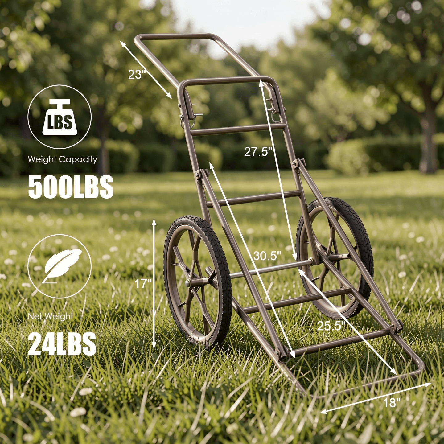 Biotree Larger Capacity Folding Deer Game Cart with Wheels Heavy Duty Hunting Cart for Hauling Deer Elk Game, Camouflage