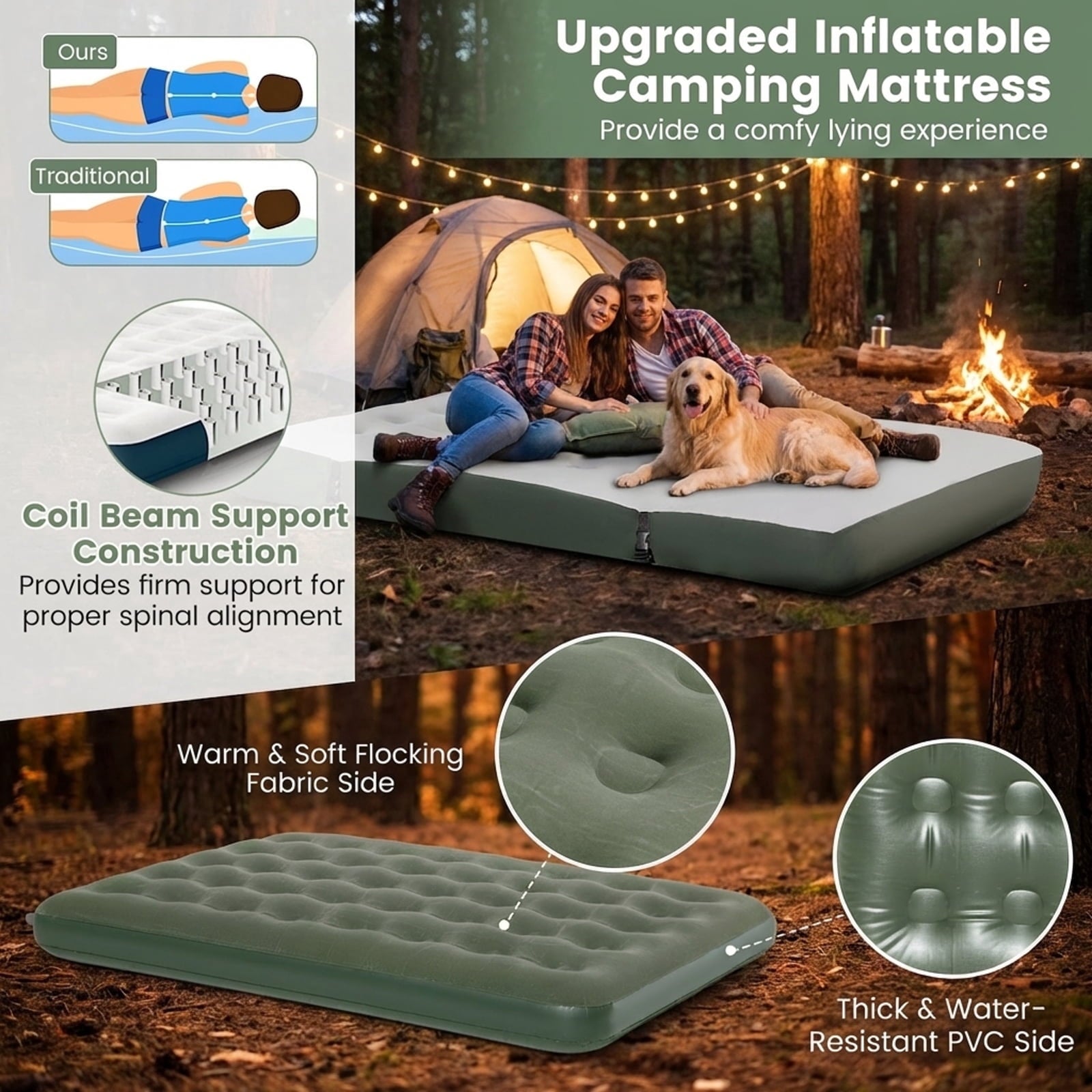 Biotree 2-Person Foldable Off-Ground Camping Cot Tent with Pop Up Shelter and Wheeled Carry Bag