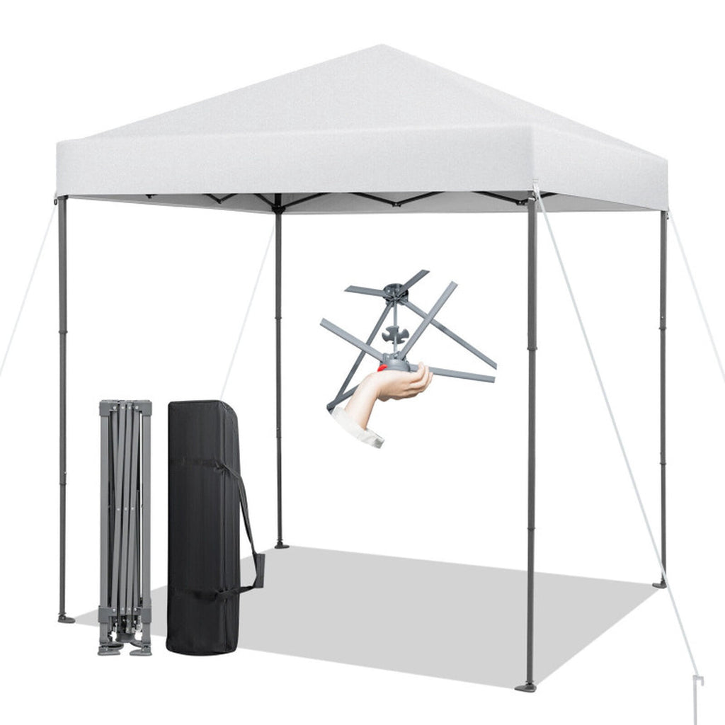 Biotree 6.6 x 6.6 Feet Outdoor Pop-up Canopy Tent with UPF 50+ Sun Protection and Carry Bag, Instant Sun Shelter for Beach Camping Park Backyard, White