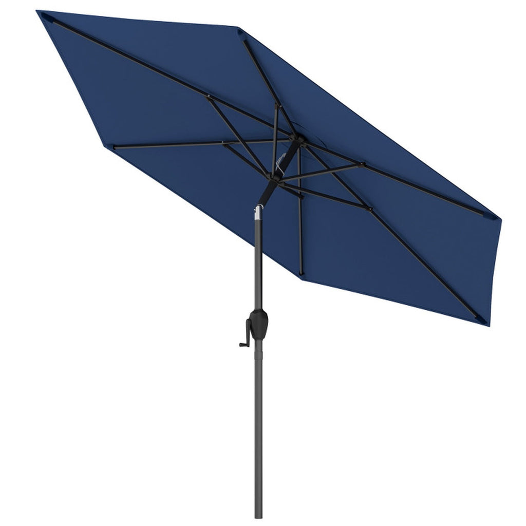 Biotree 7.5 FT Patio Umbrella, Outdoor Patio Heavy Duty Market Umbrella with Push Button Tilt for Patio Garden Backyard Pool, Navy