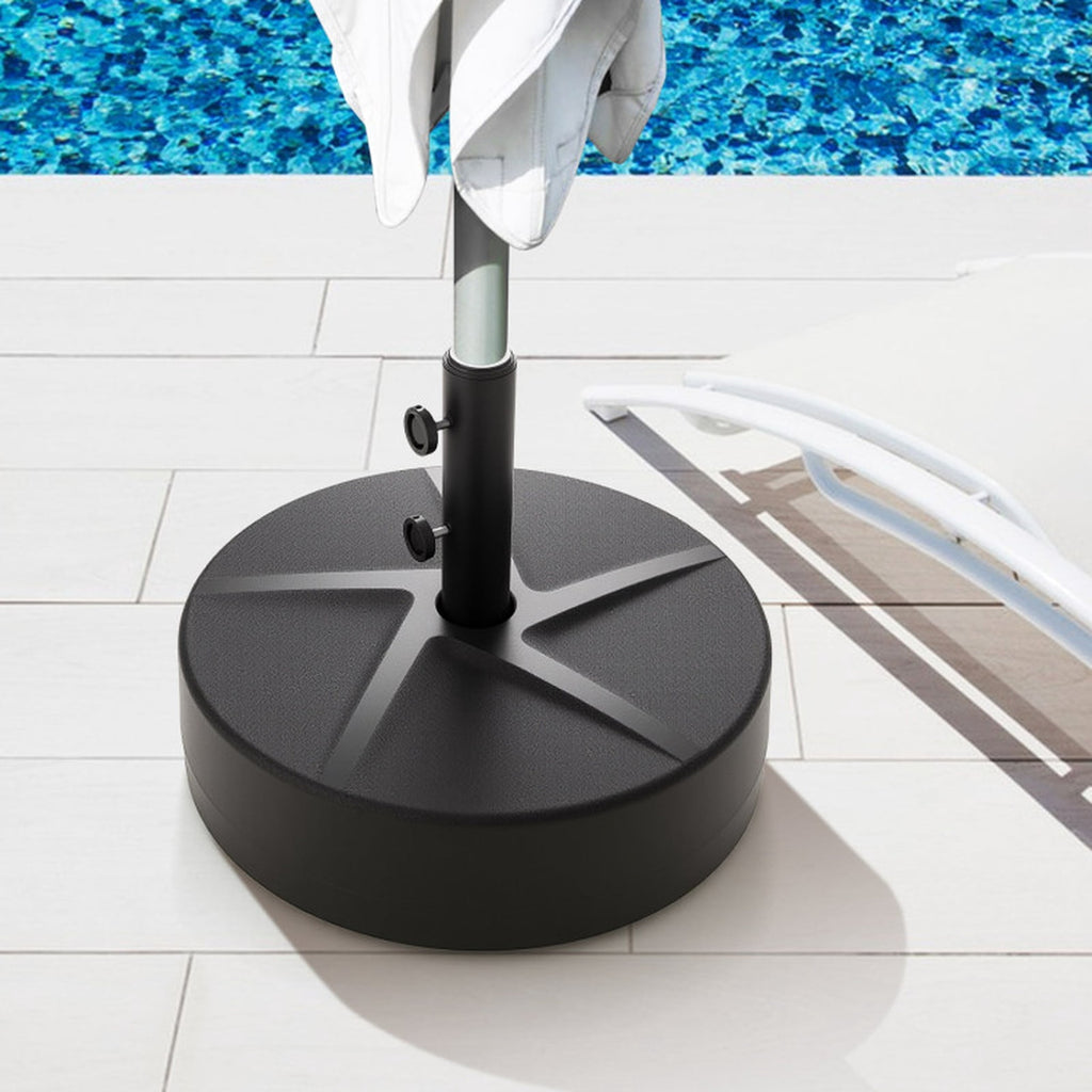 Biotree Patio Umbrella Base 88LBS Capacity Water and Sand Fillable Market Table Umbrella Stand-Black