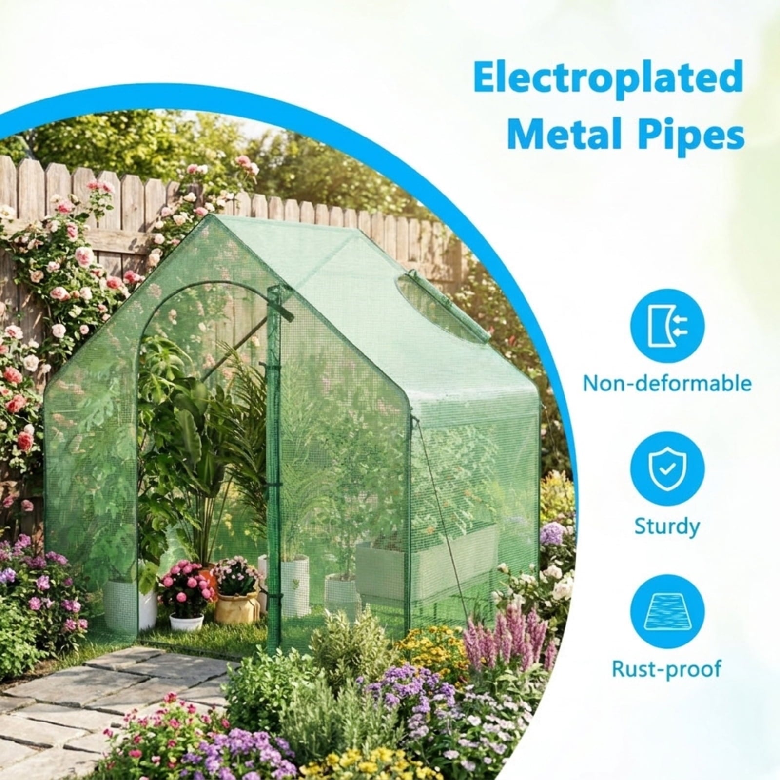 Biotree Portable Outdoor Warm House with PE Cover and Roll for Outdoor Garden Backyard Patio Vegetables Flowers, Green