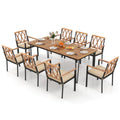 Biotree 9-Piece Patio Dining Set Acacia Table and Armchairs