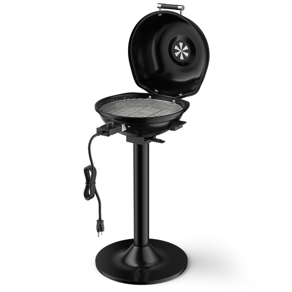 Biotree 1600W Portable Electric BBQ Grill with Temperature Control Grease Collector, Smokeless Tabletop BBQ Cooker for Backyard Patio Camping Black