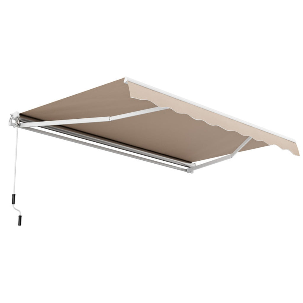 Biotree 13 ¡Á 8 Feet Retractable Patio Awning Aluminum Deck Sunshade for Patio Deck Door Window Sun Rain Protection, Beige