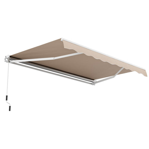 Biotree 13 ¡Á 8 Feet Retractable Patio Awning Aluminum Deck Sunshade for Patio Deck Door Window Sun Rain Protection, Beige