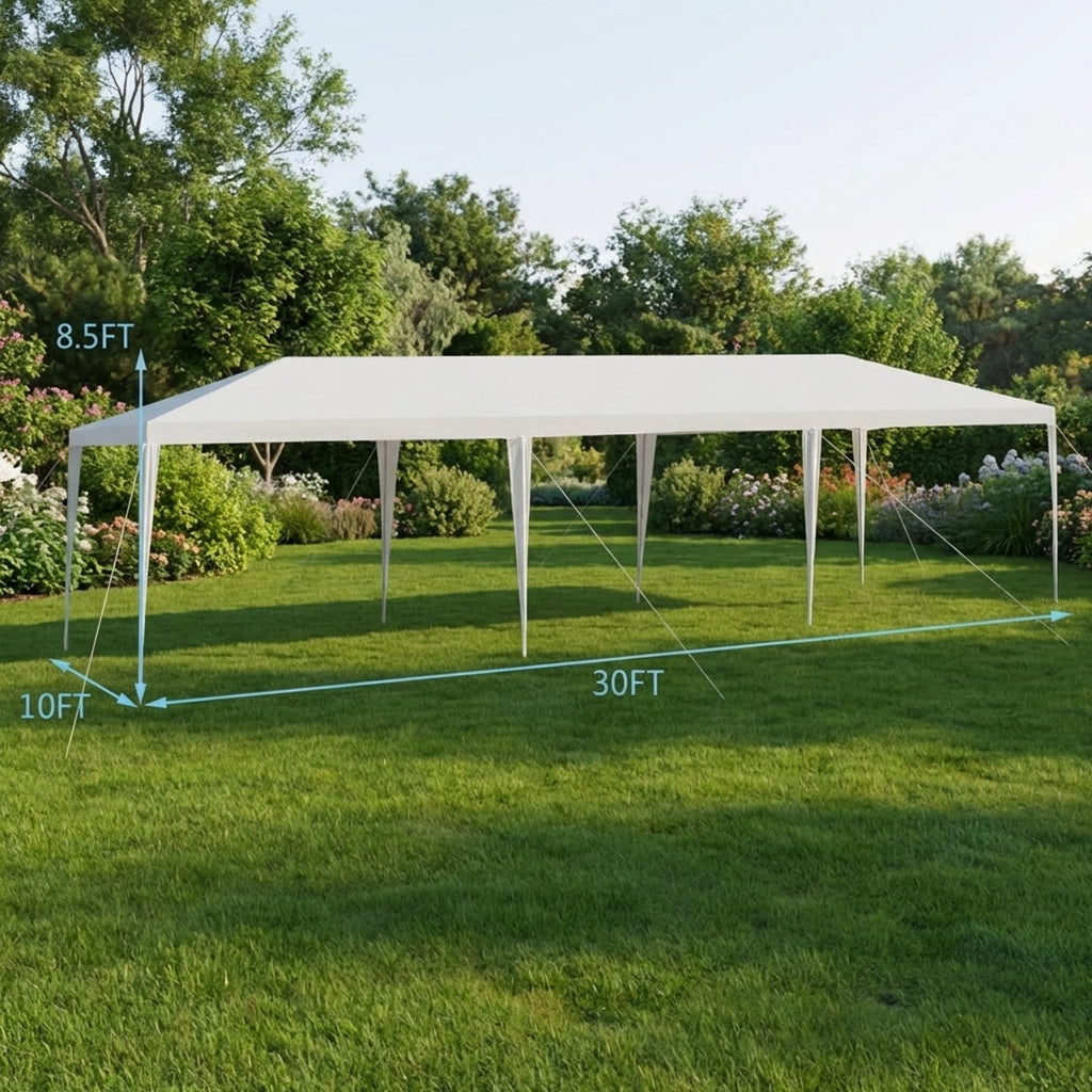Biotree 10 x 30 Feet Gazebo Canopy Tent with Connection Stakes and Wind Ropes Party Wedding Event Camping