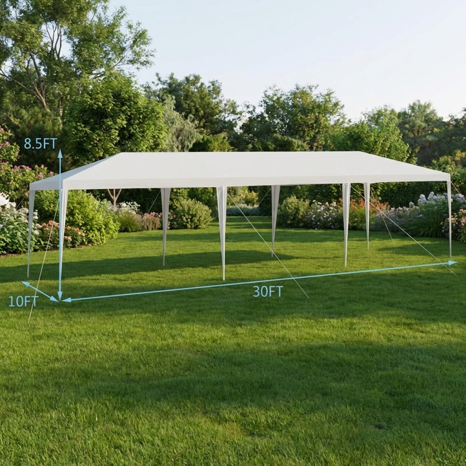 Biotree 10 x 30 Feet Gazebo Canopy Tent with Connection Stakes and Wind Ropes Party Wedding Event Camping