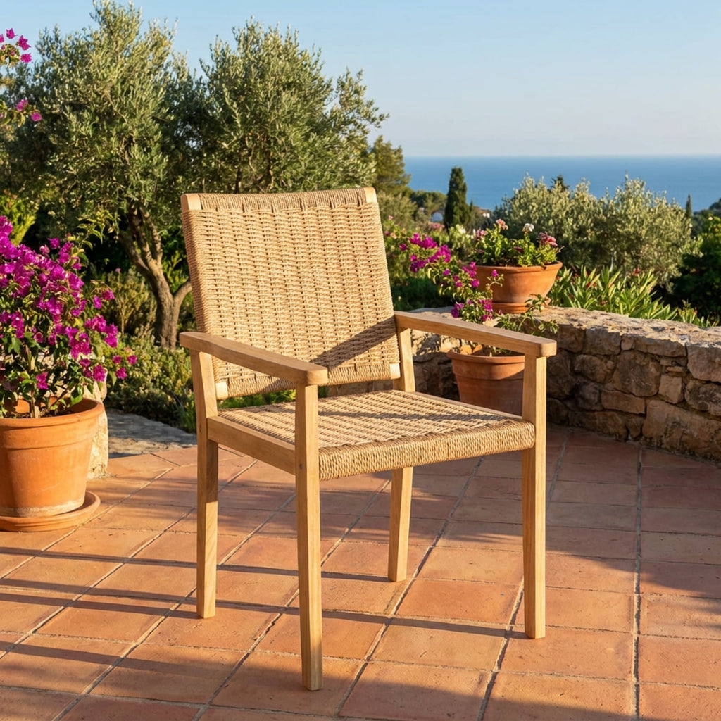 Biotree Indoor Outdoor Wood Chair Set of 2 Stackable Patio Chair for Garden BackyardNatural