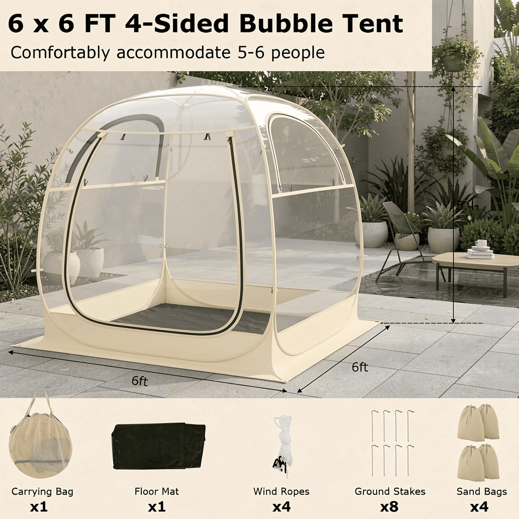 Biotree Instant Pop Up Sports Shelter Tent with Floor Mat and Carry Bag for Outdoor Events and Sideline