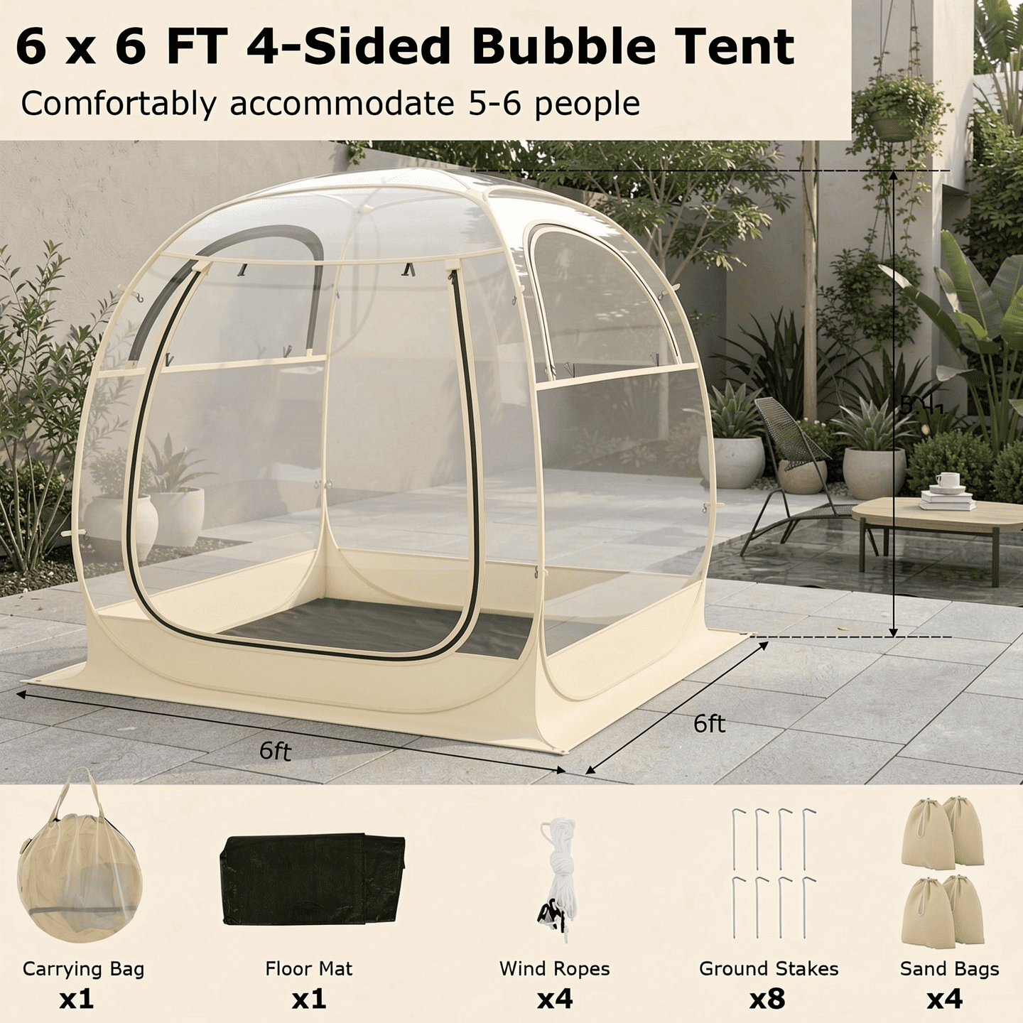 Biotree Instant Pop Up Sports Shelter Tent with Floor Mat and Carry Bag for Outdoor Events and Sideline