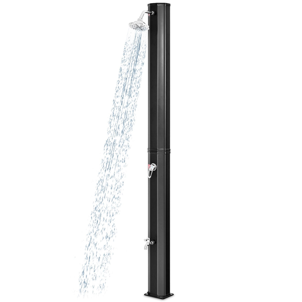 Biotree 7.2 Feet Adjustable Outdoor Solar Heating Shower Head Portable Camping Solar Shower for Pool Beach Campsite, Black