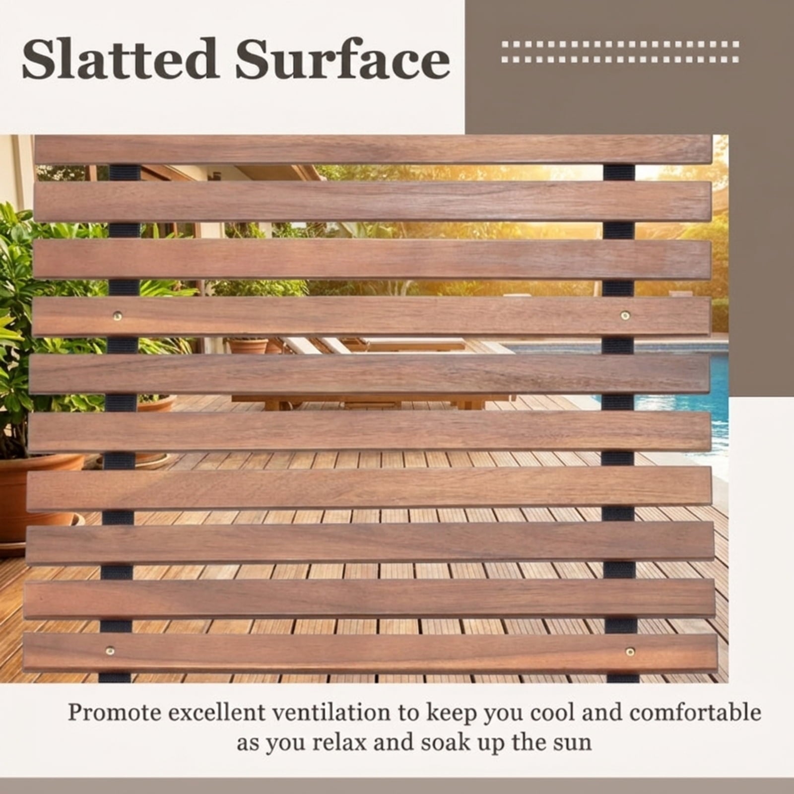 Biotree Outdoor Acacia Wood Rocking Chair with Widened Slatted Seat and High Back Stackable Patio Chair for Garden BackyardNatural