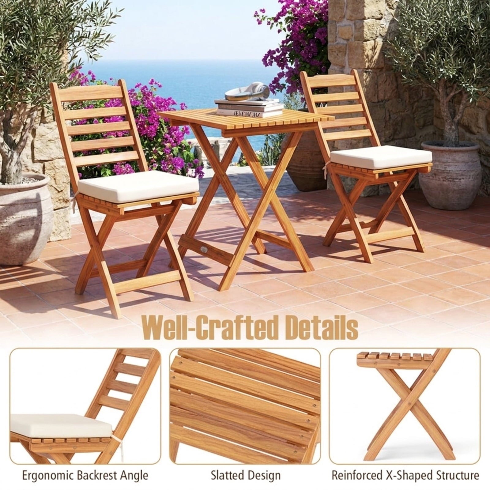 Biotree 5 Pieces Patio Rattan Furniture Set Sofa Outdoor Conversation Set for Garden Backyard PorchRed/Turquoise/Beige