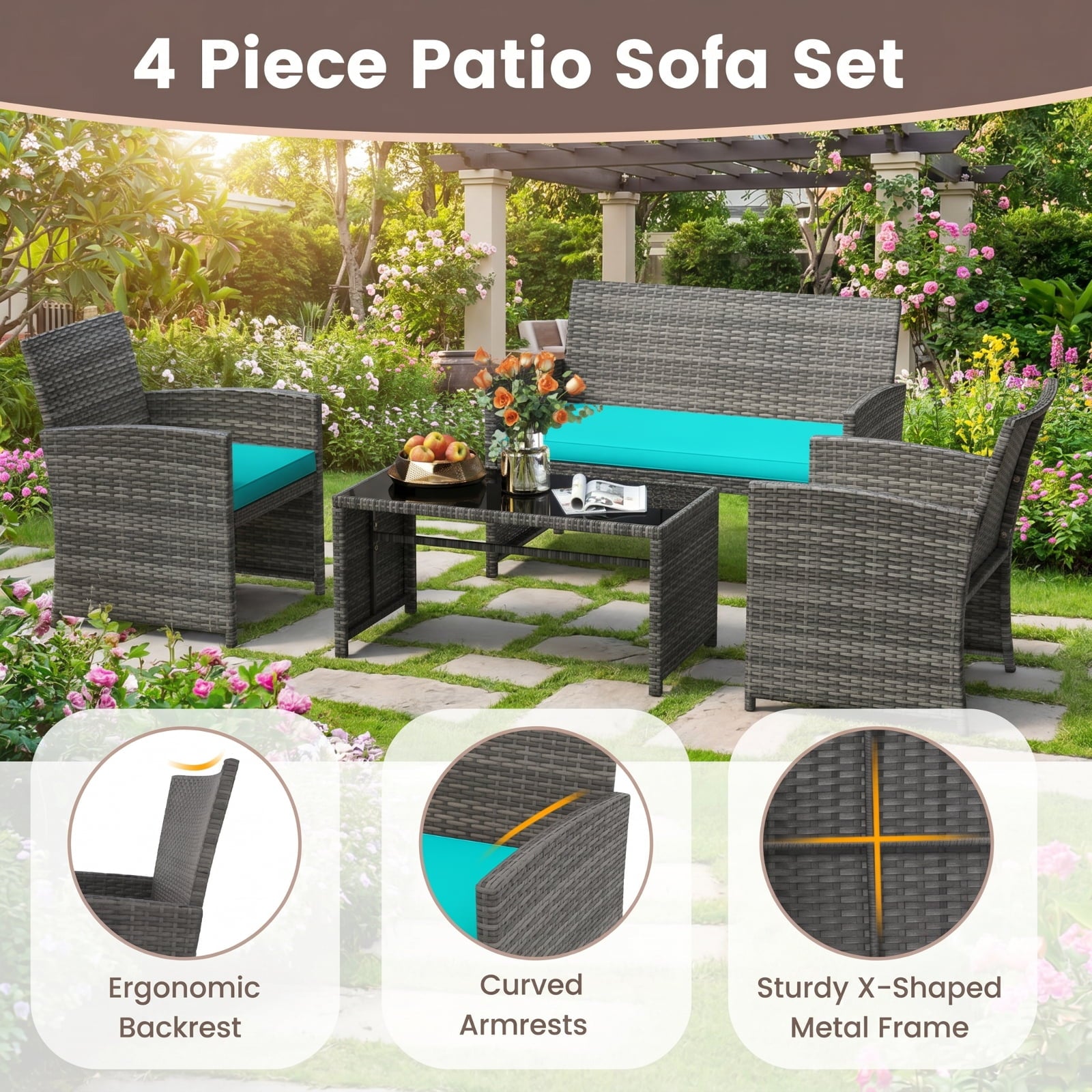 Biotree Set of 2 Rattan Patio Wood Barstools Dining Chairs with Backrest-Set of 2 Stackable Patio Chair for Garden BackyardLight Brown