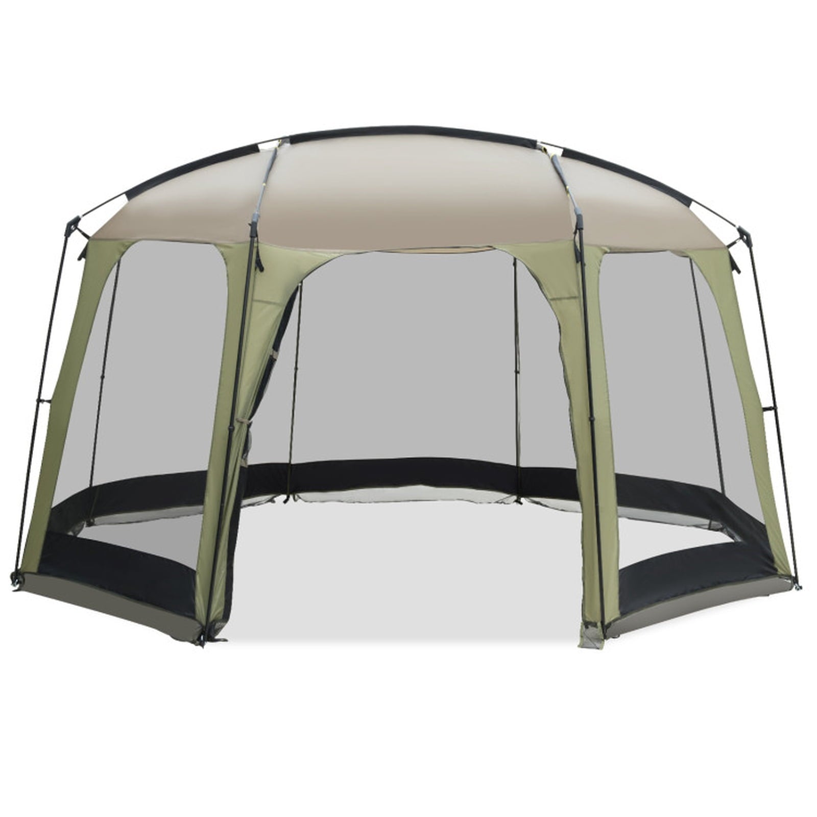 Biotree 6 8 Person Netted Canopy Tent with Zippered Door, Green