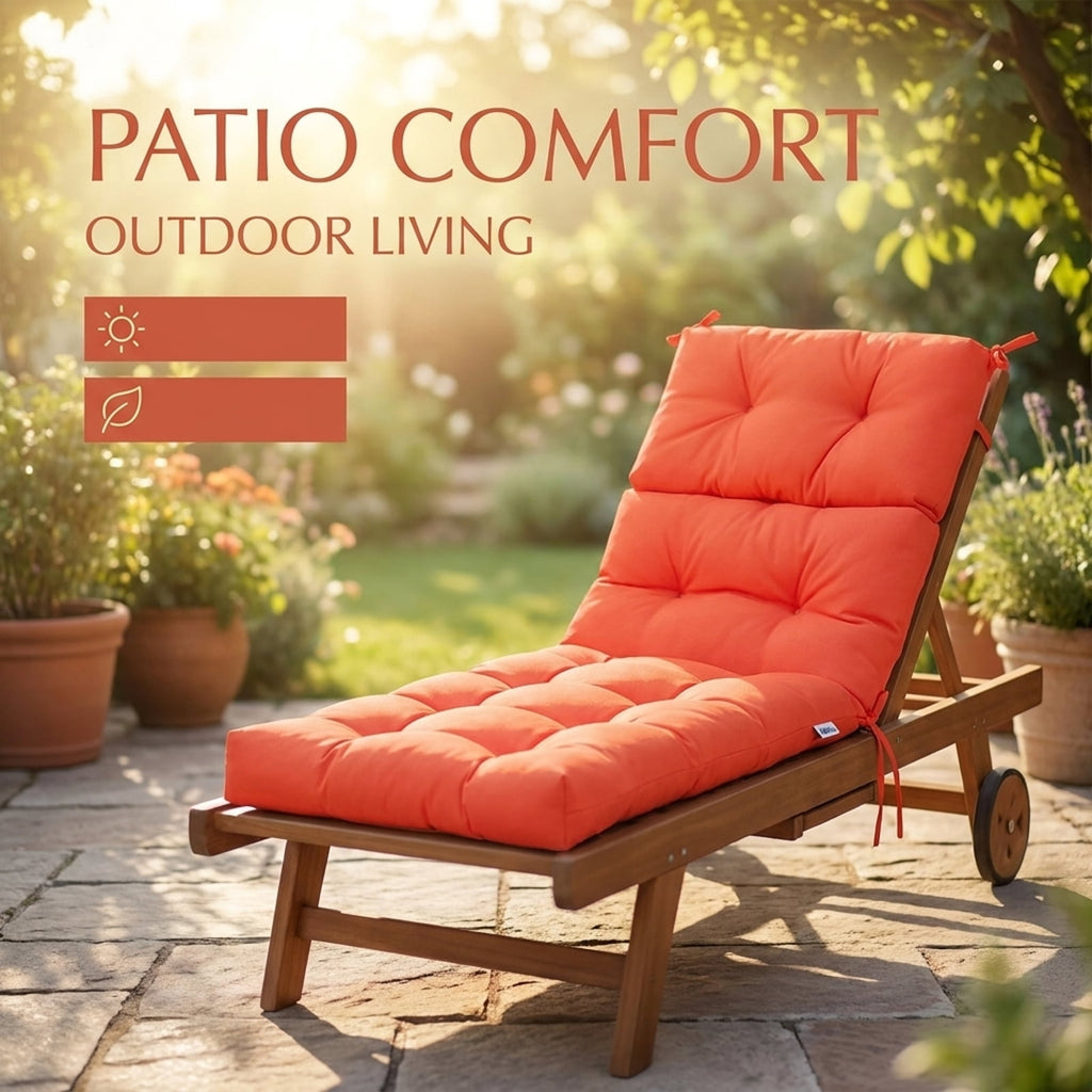 Biotree 22 X 44 Inch Tufted Outdoor Patio Chair Seating Pad Comfortable Patio Chair Cushion PadOrange