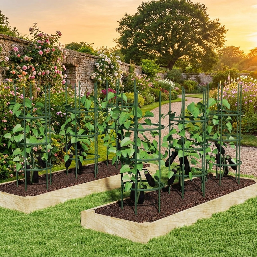 Biotree 3 Pack 60 inch Adjustable Tall Plant Support Trellis for Climbing Plants for Indoor Outdoor Patio Balcony Garden, Green