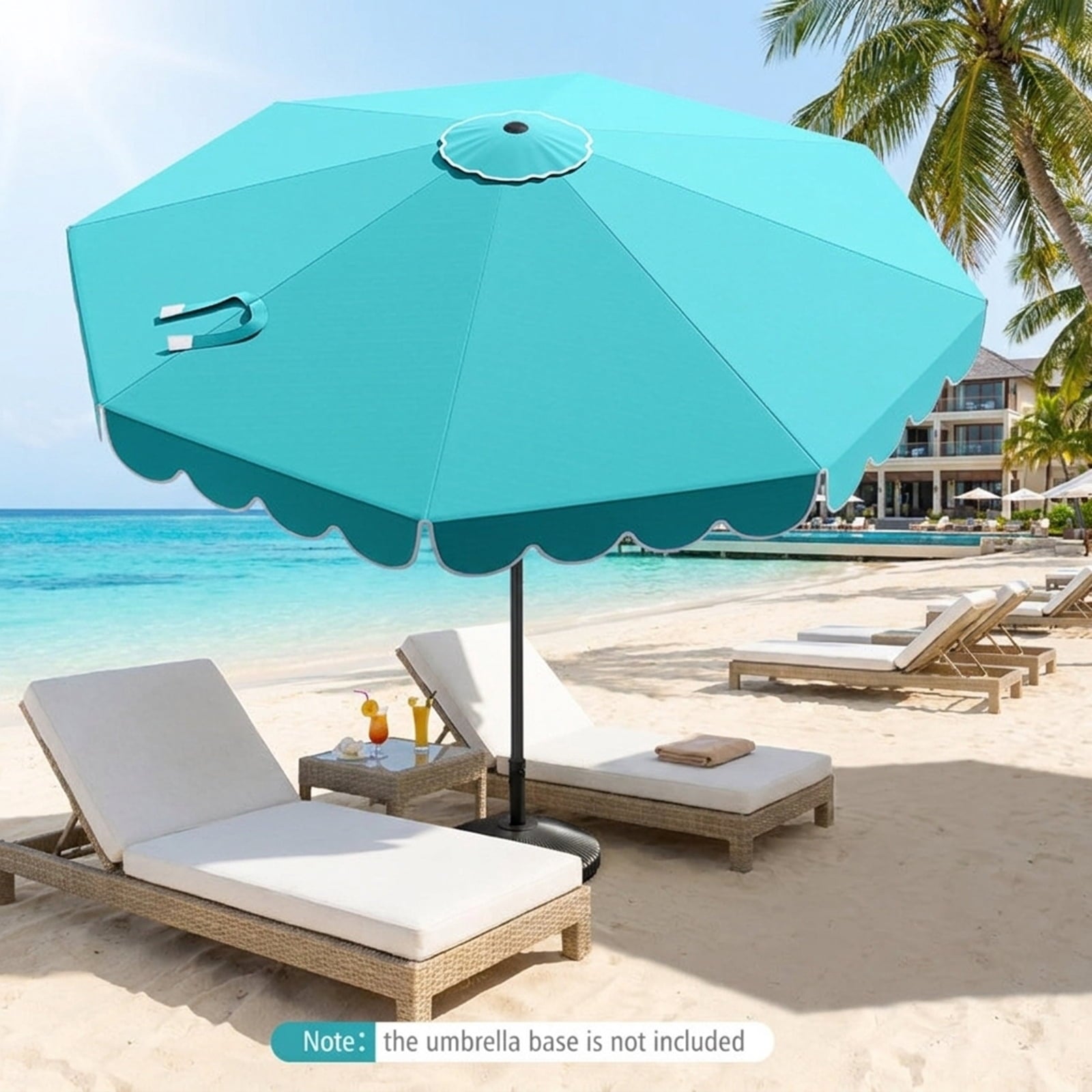 Biotree 10 ft Market Patio Umbrella with Crank and Tilt, 8 Sturdy Ribs, Vented Canopy - Multicolor for Backyard