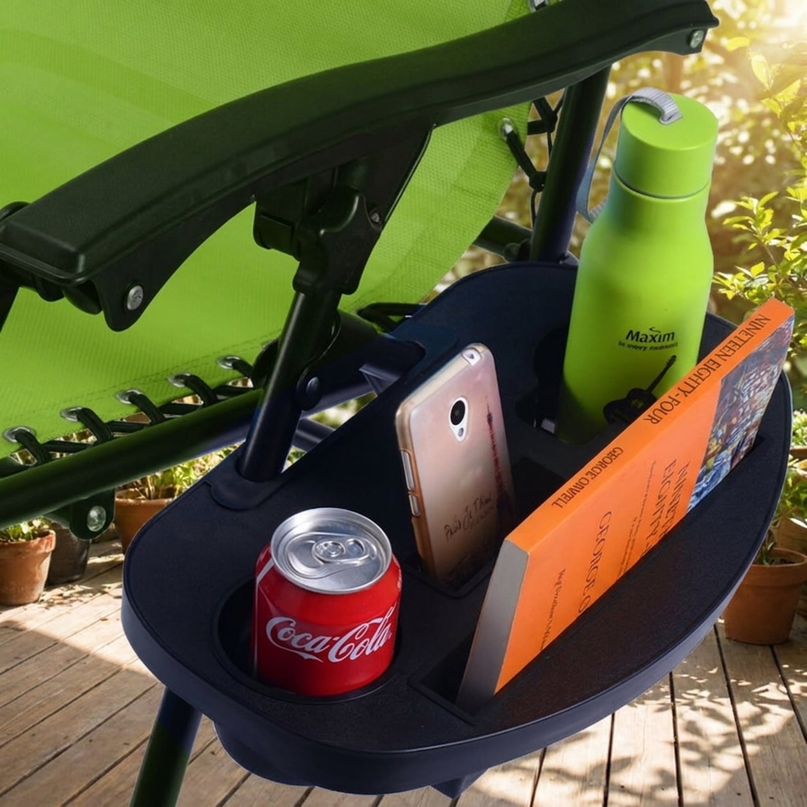 Biotree 2 Pieces Folding Lounge Chair with Zero Gravity Stackable Patio Chair for Garden BackyardGreen