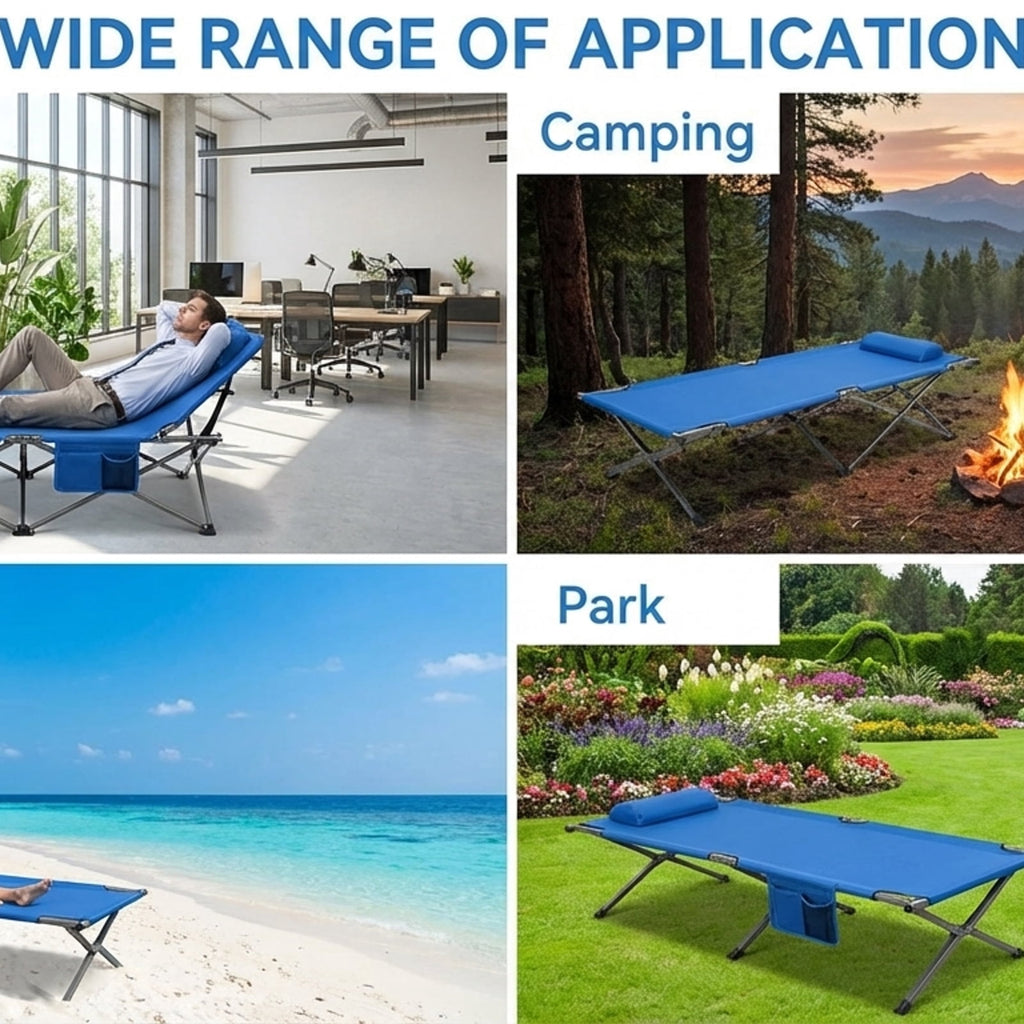 Biotree Folding Portable Outdoor Camping Cot Bed for Adults with Sleeping Bag Capability for Hiking