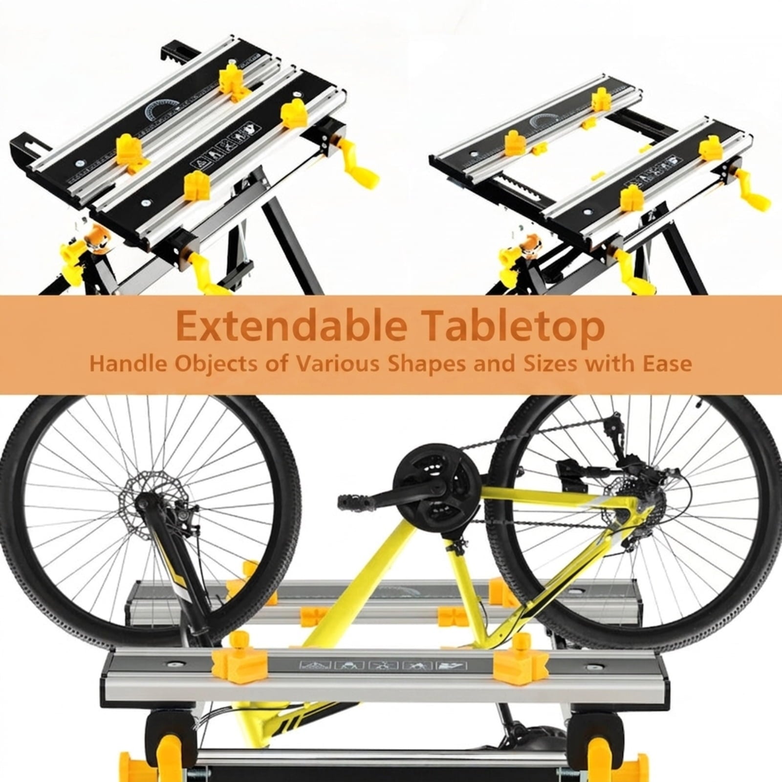 Biotree Folding Work Table with Tiltable Platform and 7-level Adjustable Height for Garage Workshop Home DIY Projects, Black