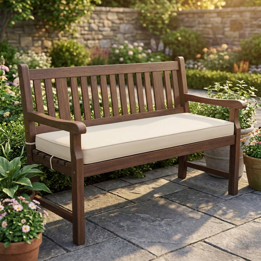 Biotree 2 Pieces Patio Rattan Ottoman Seat with Removable Cushions Stackable Patio Chair for Garden BackyardBeige