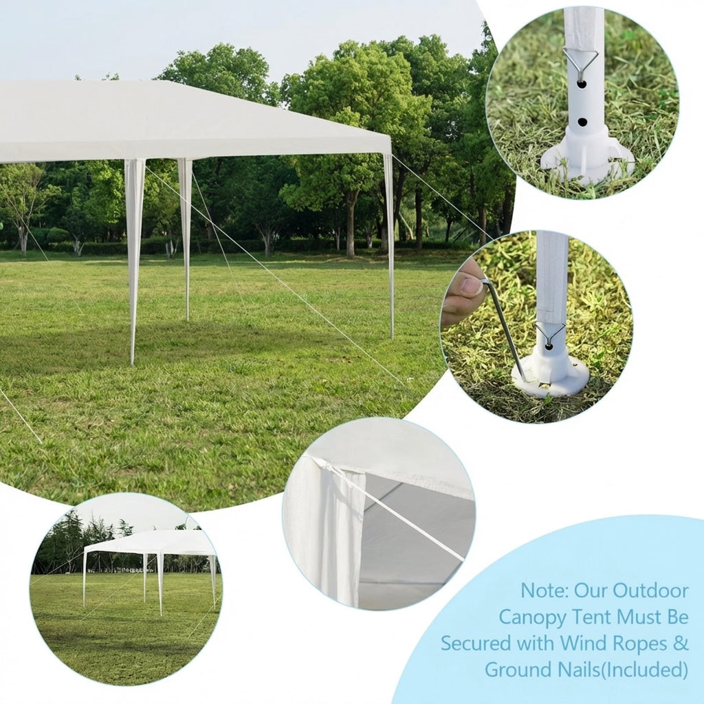 Biotree 10 x 30 Feet Gazebo Canopy Tent with Connection Stakes and Wind Ropes Party Wedding Event Camping