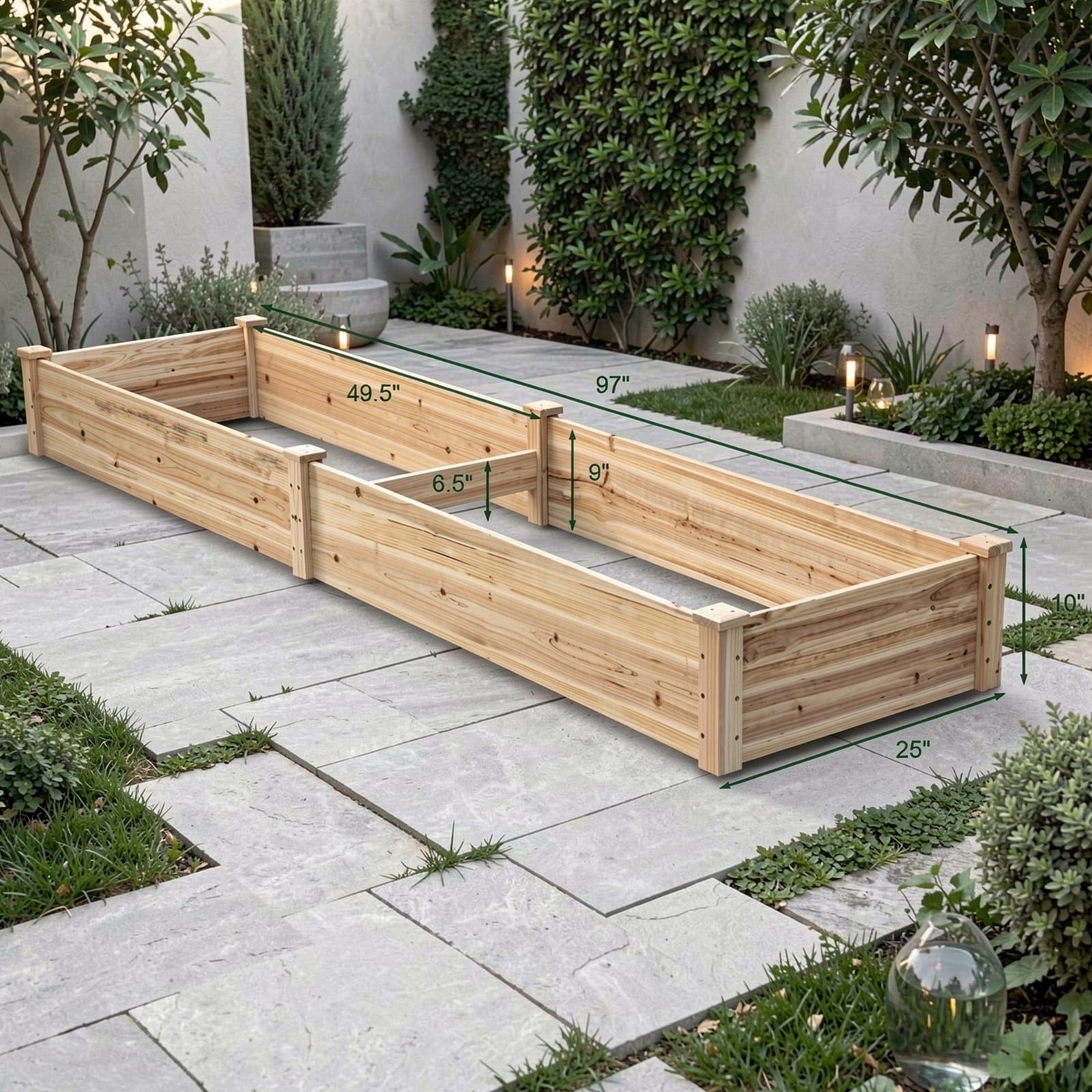 Biotree Wooden Vegetable Raised Garden Bed for Backyard Patio Balcony Outdoor Herbs Vegetables Flowers