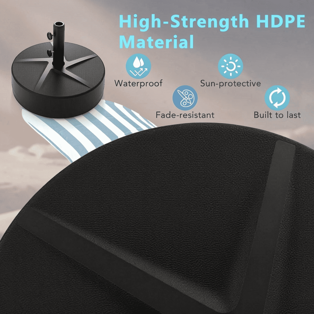 Biotree Patio Umbrella Base 88LBS Capacity Water and Sand Fillable Market Table Umbrella Stand-Black