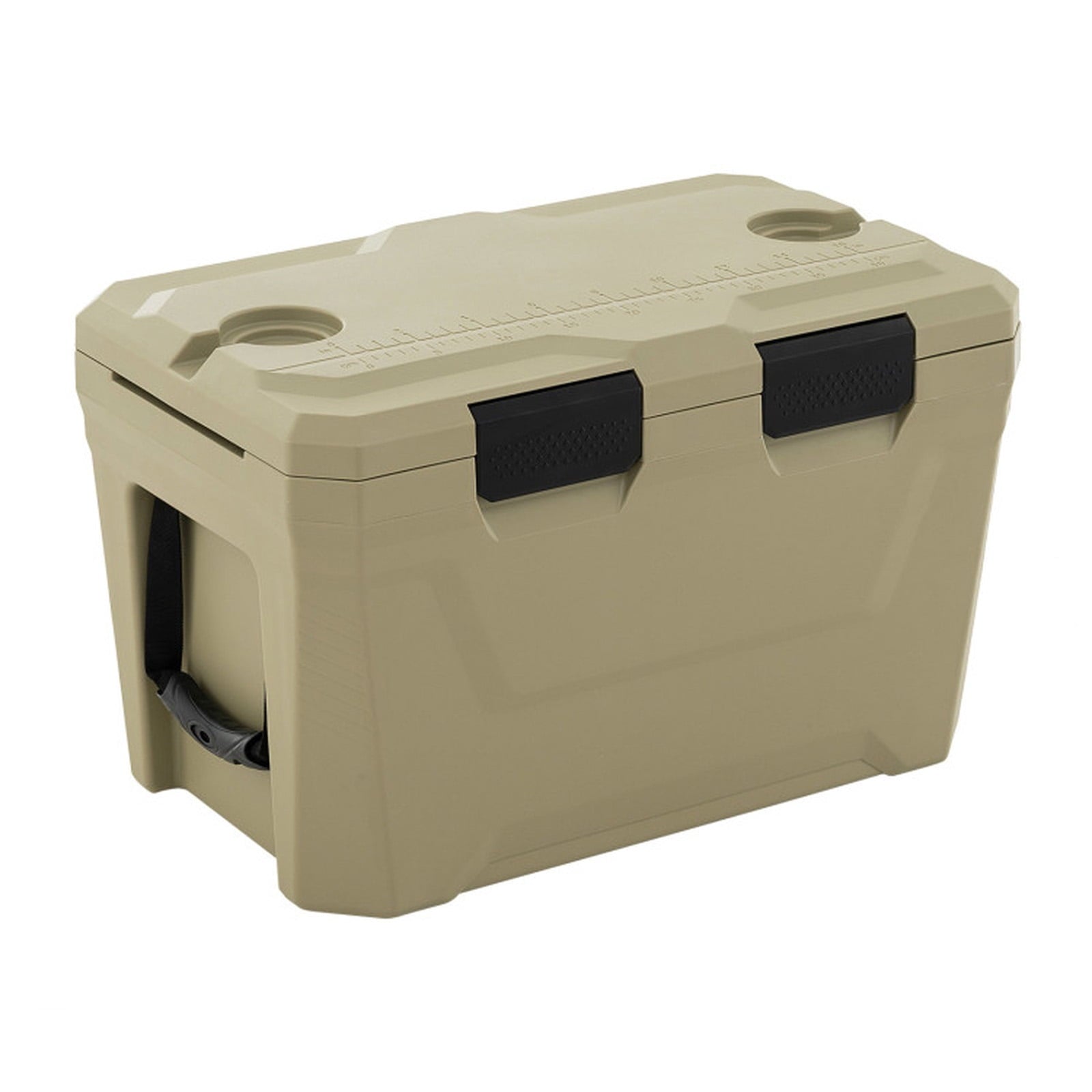Biotree Insulated Portable Cooler Hard Shell Ice Chest with 2 Cup Holders Bottle Opener and Drain Plug, 37 Qt, Off-White