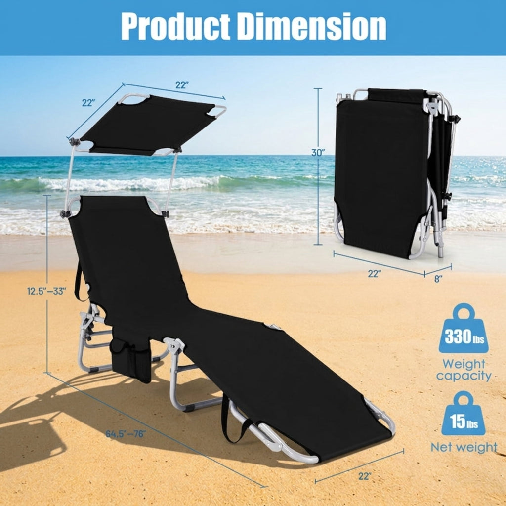 Biotree Set of 2 Portable Reclining Chair with 5 Adjustable Positions Stackable Patio Chair for Garden BackyardBlack