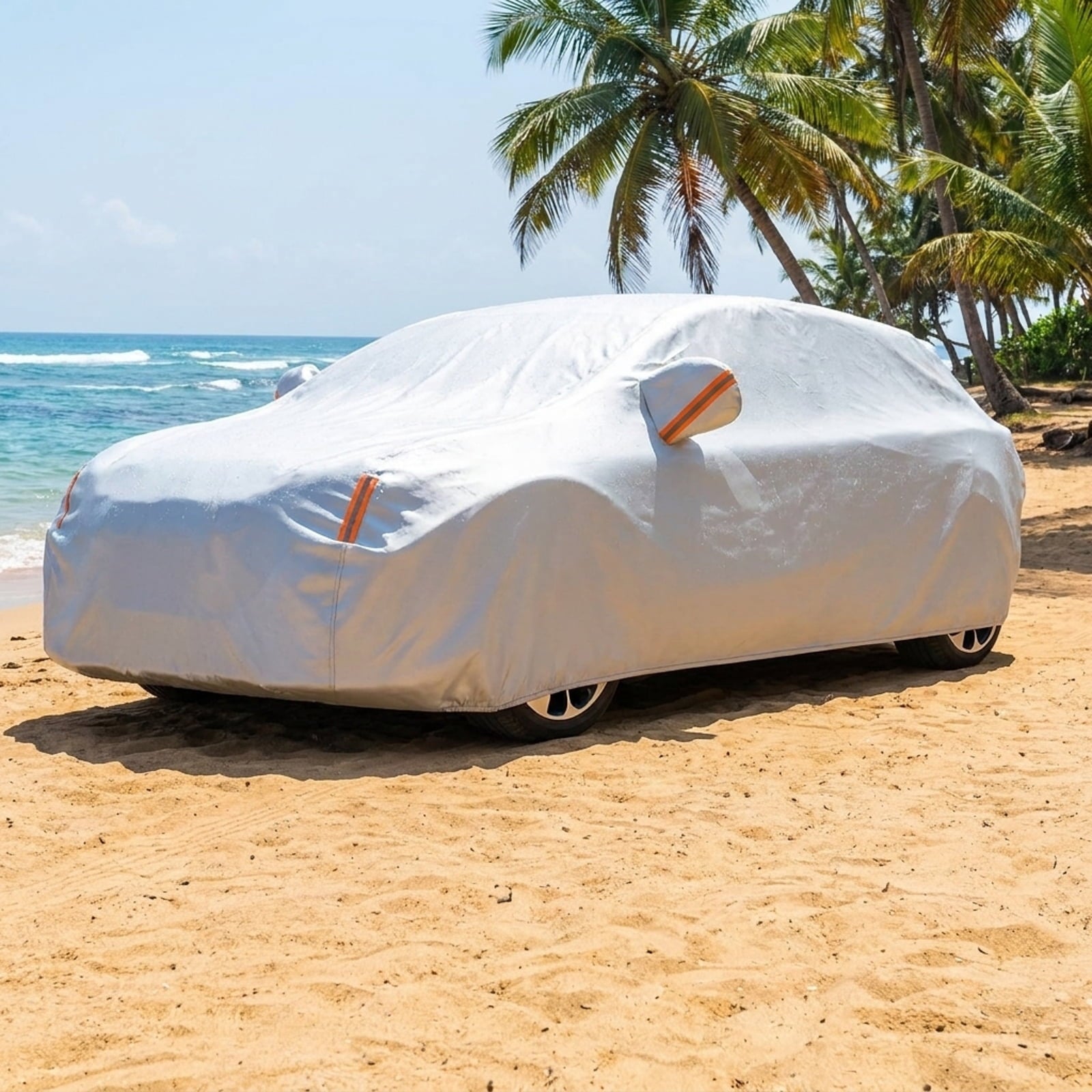 Biotree 200 Inch Car Cover Waterproof UV Protection All-Weather Full Cover Large SUV Universal Fit - Silver