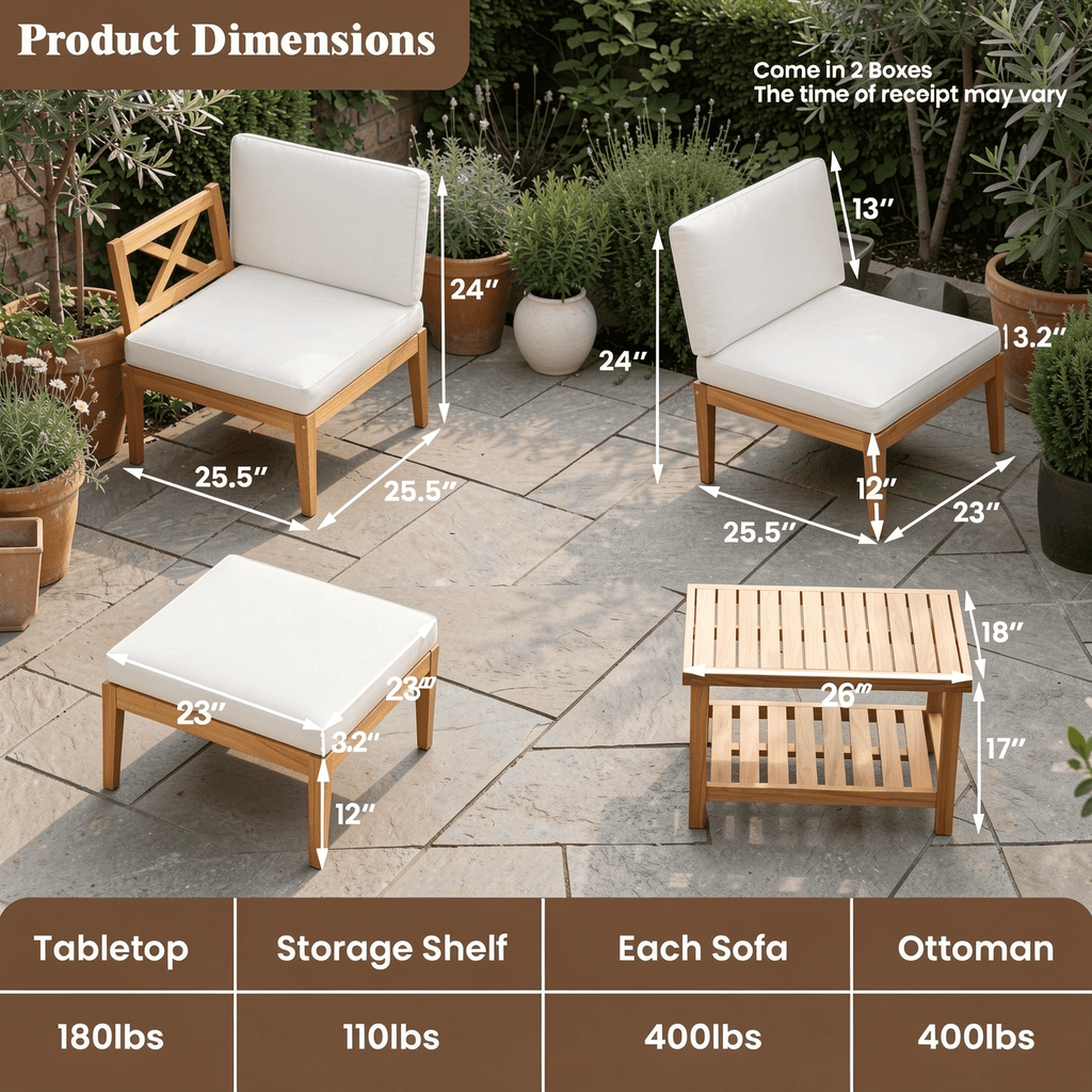 Biotree 3 Pcs Patio Rattan Furniture Set Cushioned Conversation Set Coffee Table Outdoor Conversation Set for Garden Backyard PorchBeige