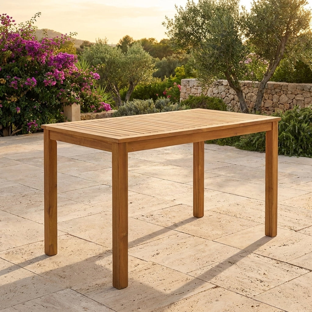 Biotree Rectangular Indoor and Outdoor Bar Height Table for Garden, Teak