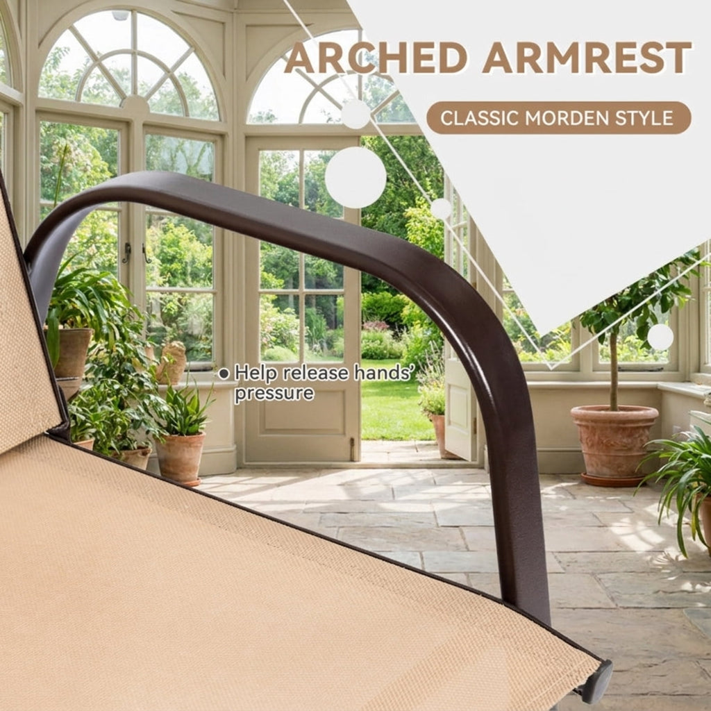 Biotree 2 Pcs Patio Chairs Outdoor Dining Chair with Armrest Stackable Patio Chair for Garden BackyardBeige