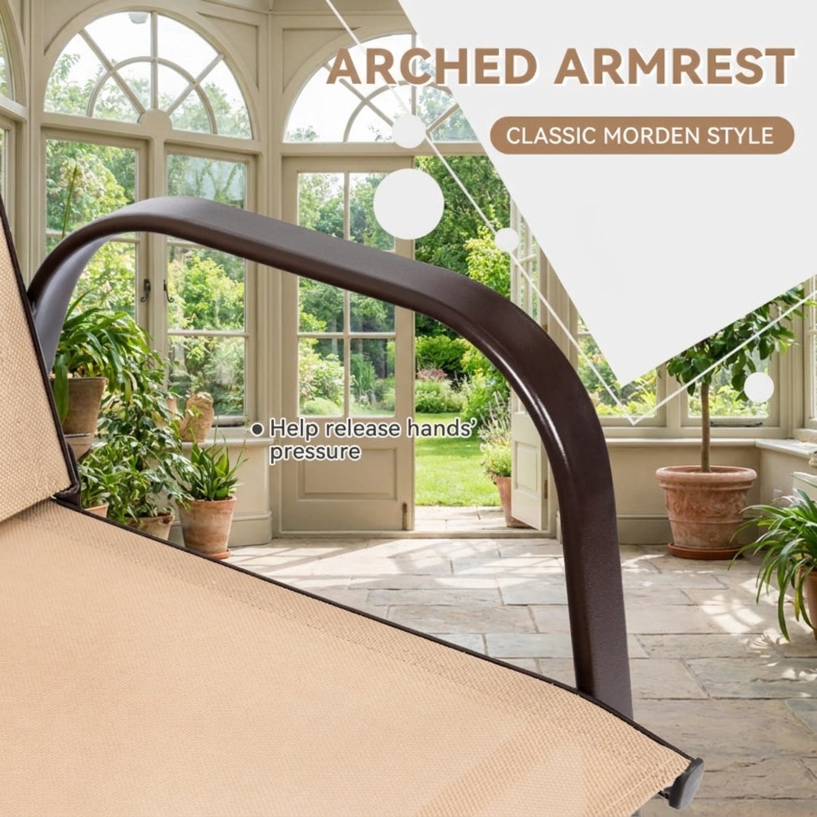 Biotree 2 Pcs Patio Chairs Outdoor Dining Chair with Armrest Stackable Patio Chair for Garden BackyardBeige
