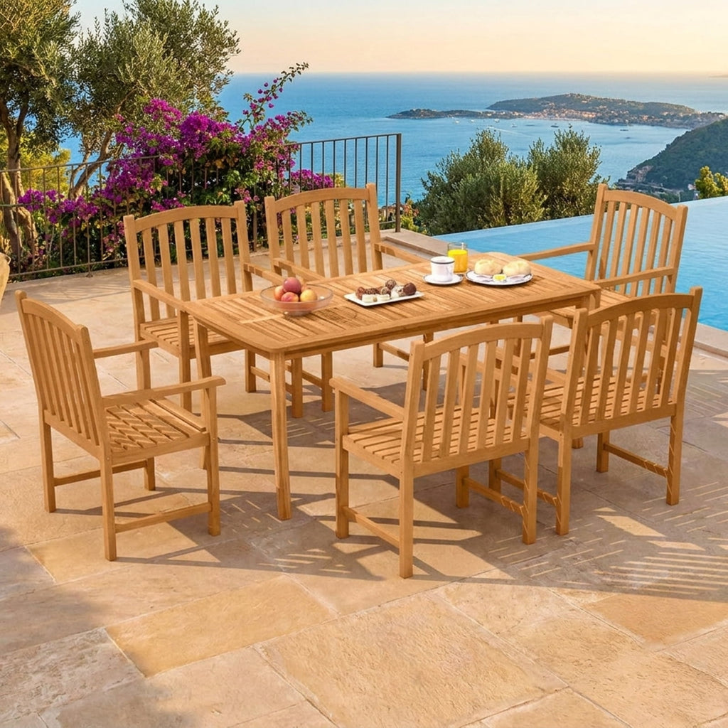 Biotree Solid Acacia Wood Patio Chairs Set of 2 with Slatted Seat and Inclined Backrest for PorchNatural